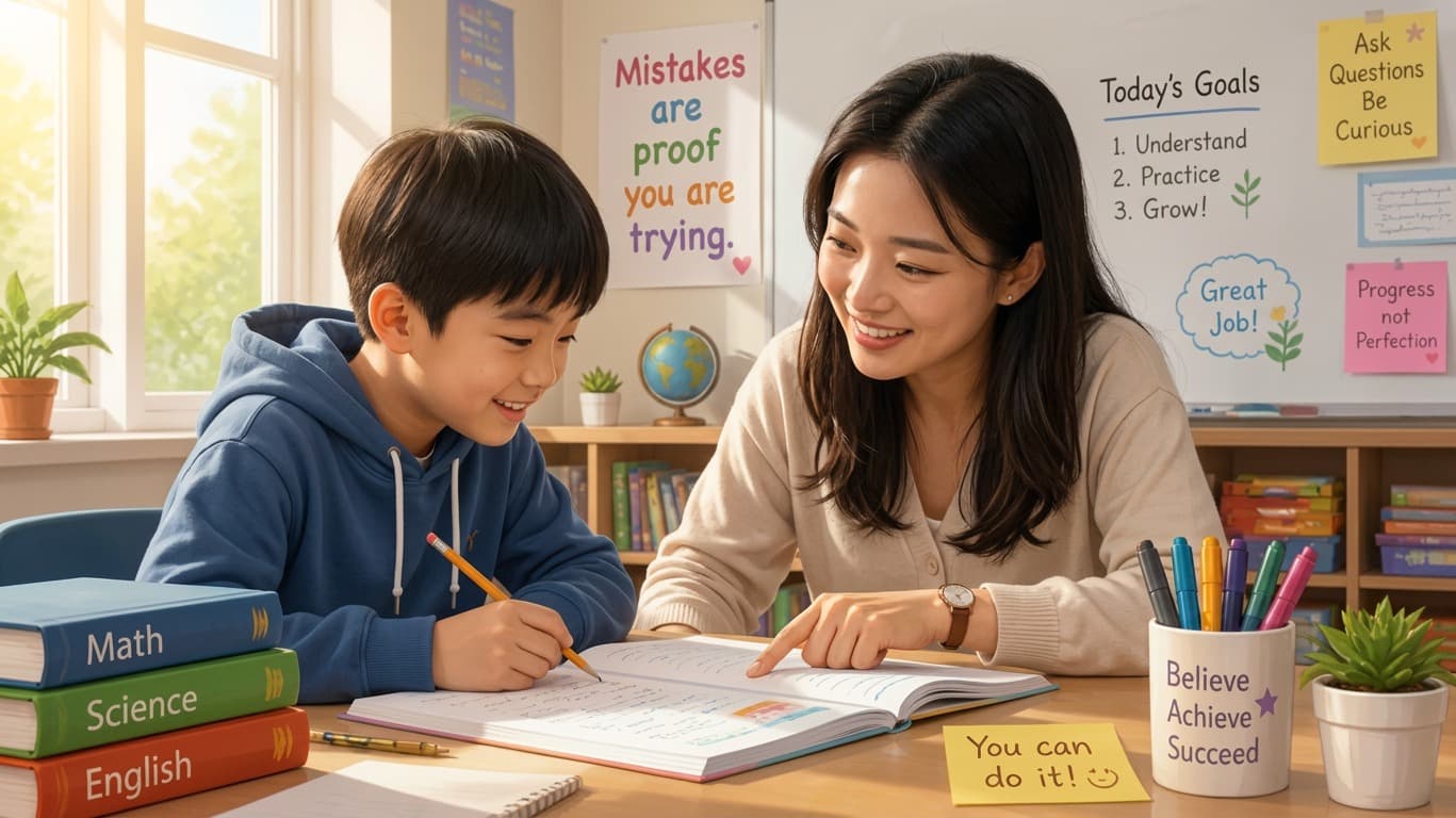 A tutor working one-on-one with a student on a personalised learning plan